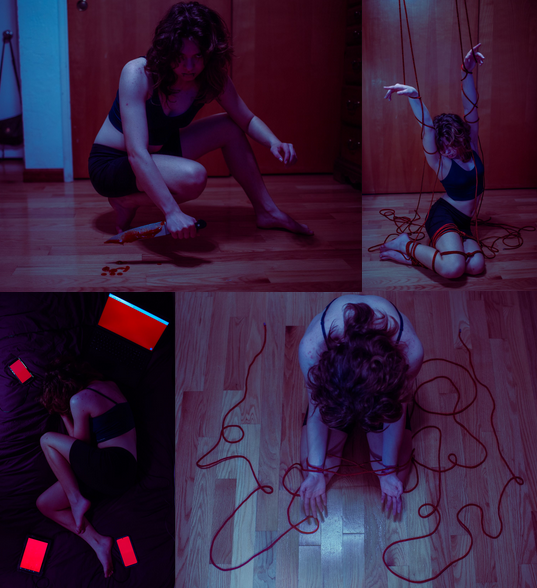 Photography piece depicting the four fear responses